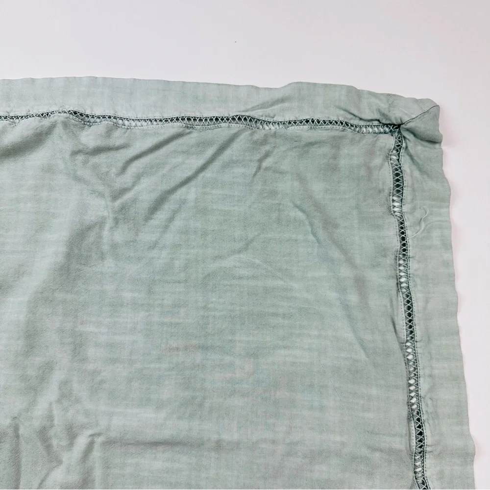 Anthropologie Washed Linen Boho Pillow Sham Green